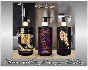  Dexclusive Luxury Banyo Konsepti Losyonlu Sıvı Sabun 400 ml. - Prive Series 3'lü